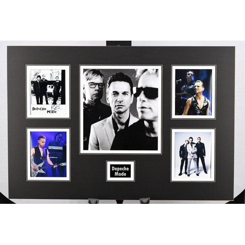 158 - Memorabilia presentation incorporating a photograph signed by DEPECHE MODE band members Dave Gahan, ... 