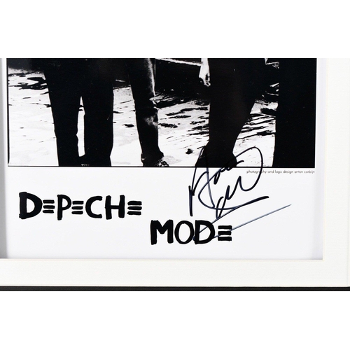 158 - Memorabilia presentation incorporating a photograph signed by DEPECHE MODE band members Dave Gahan, ... 