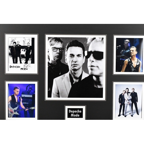 158 - Memorabilia presentation incorporating a photograph signed by DEPECHE MODE band members Dave Gahan, ... 