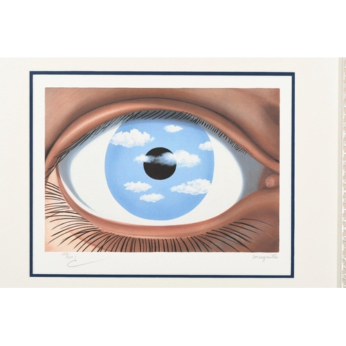 161 - A framed limited edition RENE MAGRITTE Le Faux Miroir (The False Mirror) lithograph. Number 129/300 ... 