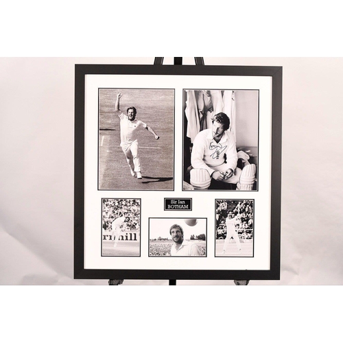 207 - A framed memorabilia presentation of probably the finest English batsman ever SIR IAN BOTHAM. Within... 