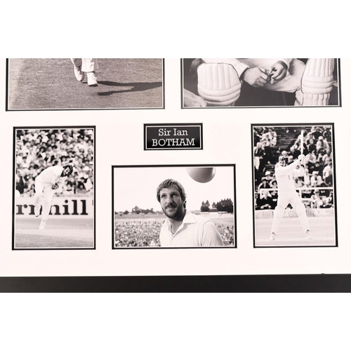 207 - A framed memorabilia presentation of probably the finest English batsman ever SIR IAN BOTHAM. Within... 