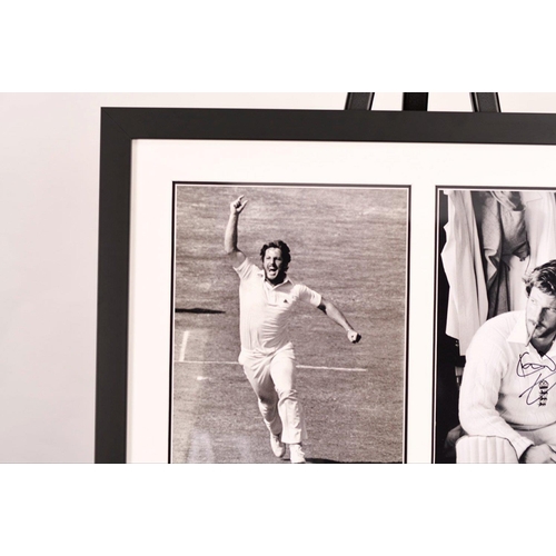 207 - A framed memorabilia presentation of probably the finest English batsman ever SIR IAN BOTHAM. Within... 