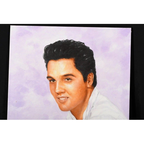 212 - An original oil on canvas by English Artist P. RYAL. (AKA TERENCE VICKRESS) Study of Elvis. Ready to... 