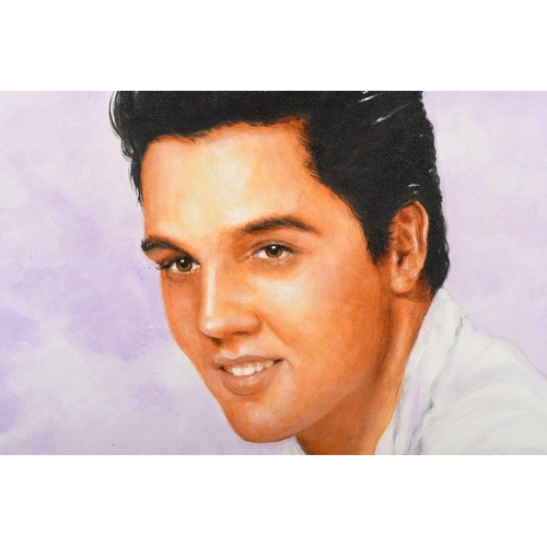 212 - An original oil on canvas by English Artist P. RYAL. (AKA TERENCE VICKRESS) Study of Elvis. Ready to... 