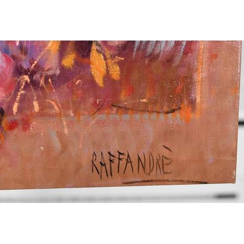 223 - This original very large colourful oil on canvas by Italian artist RAFFANDRE. Ready to frame.. H: 14... 