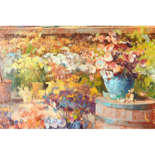 223 - This original very large colourful oil on canvas by Italian artist RAFFANDRE. Ready to frame.. H: 14... 