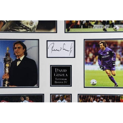 225 - Framed DAVID GINOLA memorabilia with original signature and engraved plate. This item is supplied wi... 