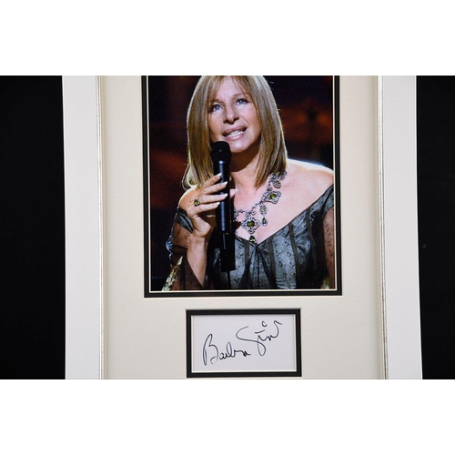 226 - A lovely framed original authenticated signature of the fabulous singer and actress BARBRA STREISAND... 