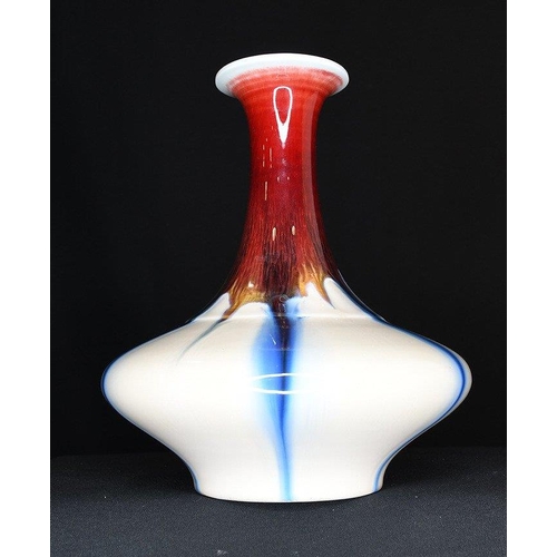 227 - A multi-coloured Chinese Jiangxi original vase with fabulous coloured detail and superbly glazed.. H... 