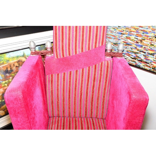 231 - A very unusual art deco style chair, which has been very nicely upholstered with a vibrant material.... 