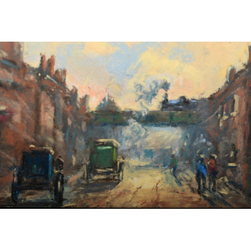 232 - An original framed pastel by the English artist PETER COOMBS, depicting a delightful street scene.. ... 