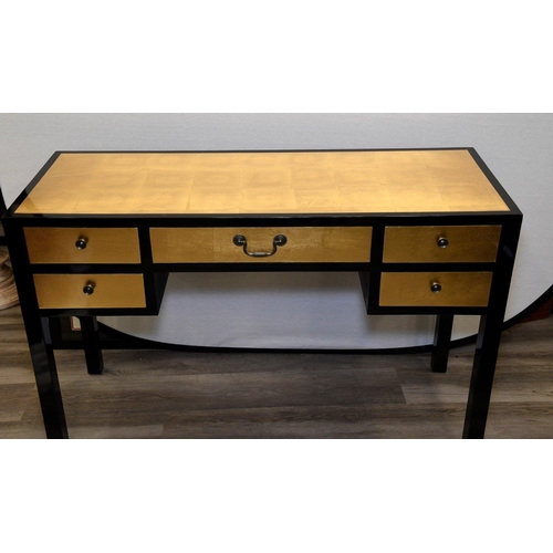 234 - A hand made desk and chair with a lacquer and gold leaf style finish Origin Shanghai Circa 1990 Cond... 