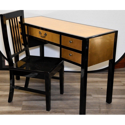 234 - A hand made desk and chair with a lacquer and gold leaf style finish Origin Shanghai Circa 1990 Cond... 