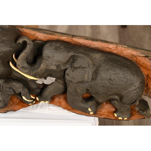 240 - A large wood carving with the whole piece hand carved from an old tree root. Note. This skilful carv... 