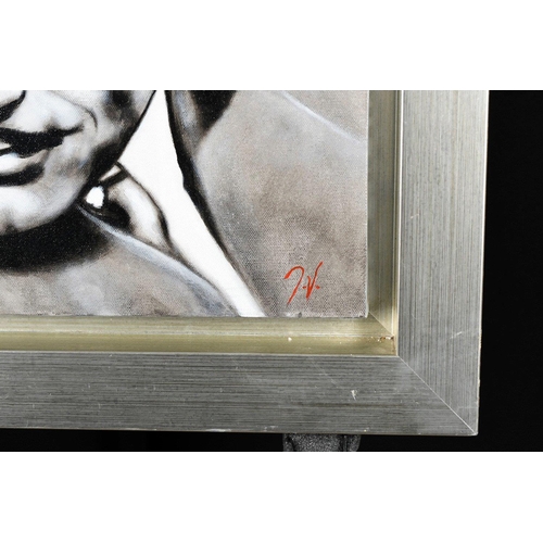 241 - An original oil on canvas of CLARK GABLE in bespoke frame. The painting is signed T V by the English... 