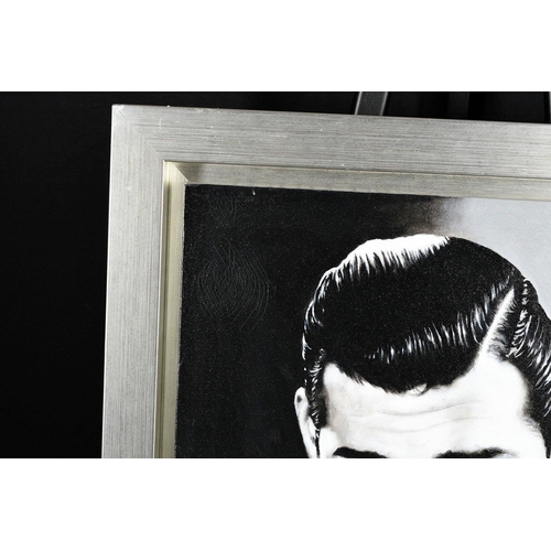 241 - An original oil on canvas of CLARK GABLE in bespoke frame. The painting is signed T V by the English... 