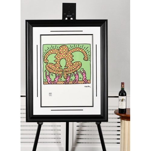 27 - A KEITH HARING limited edition lithograph number 16 of 150 published. Bespoke framed and mounted. Su... 