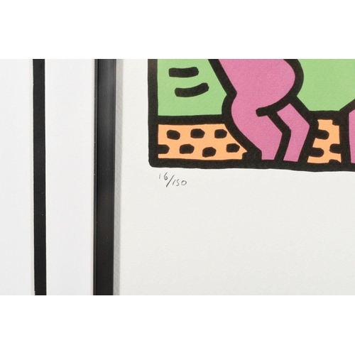 27 - A KEITH HARING limited edition lithograph number 16 of 150 published. Bespoke framed and mounted. Su... 