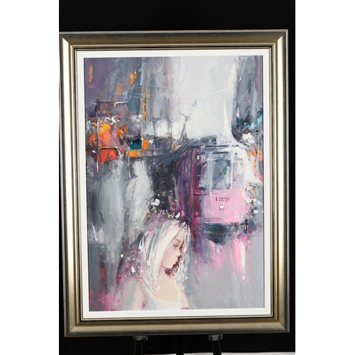 57 - An Italian artist GIULIANO TROMBINI original framed painting on canvas. Supplied with a replacement ... 