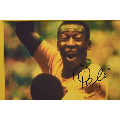 59 - A unique PELE framed memorabilia presentation incorporating the original authenticated signature of ... 