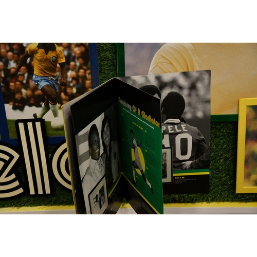 59 - A unique PELE framed memorabilia presentation incorporating the original authenticated signature of ... 