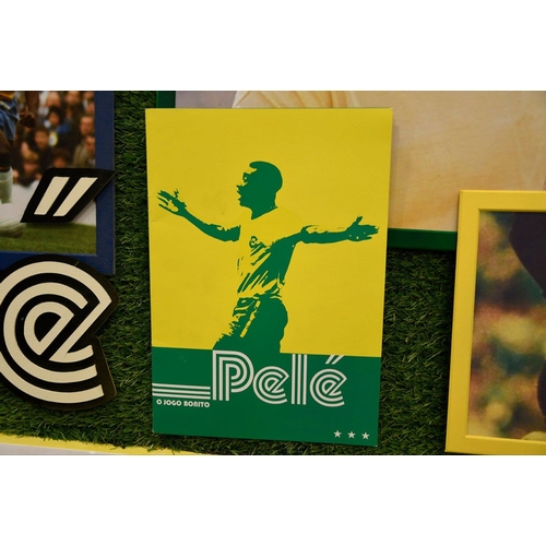 59 - A unique PELE framed memorabilia presentation incorporating the original authenticated signature of ... 