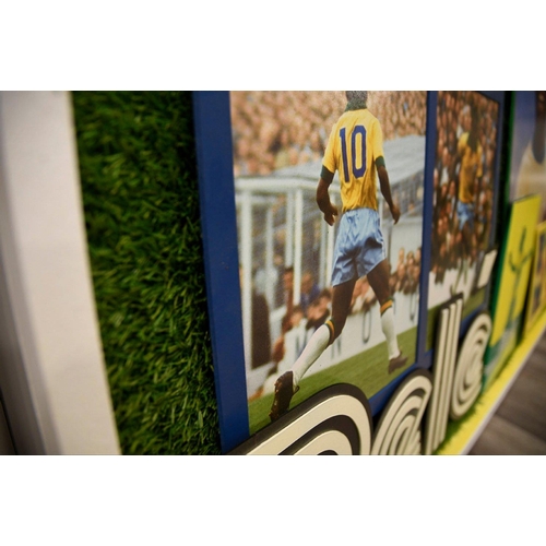 59 - A unique PELE framed memorabilia presentation incorporating the original authenticated signature of ... 