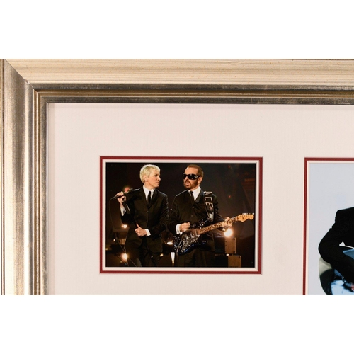 60 - A framed presentation of the iconic duo The EURYTHMICS which bears the original signature of DAVE ST... 