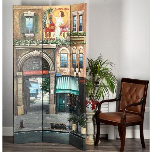 63 - This very rare and unusual wonderful piece of original art is in the form of a folding screen/room d... 