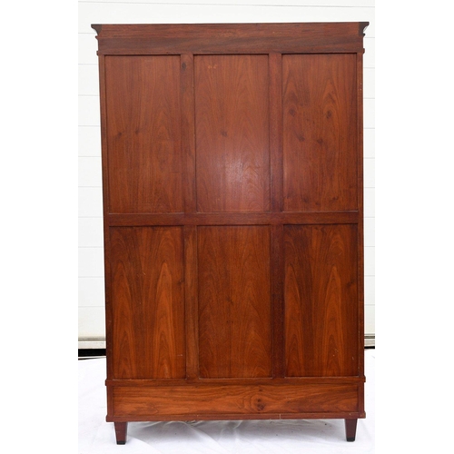 65 - A rosewood document cabinet/bookcase. This has two glass doors that slide back into the cabinet with... 