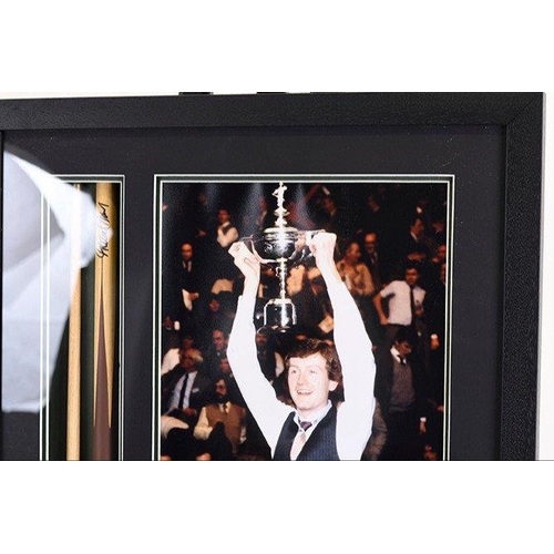 95 - This personally signed snooker cue by STEVE DAVIS has been professionally framed. Supplied with a ce... 