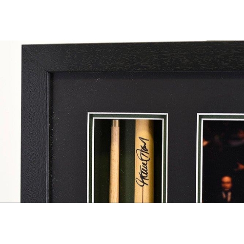 95 - This personally signed snooker cue by STEVE DAVIS has been professionally framed. Supplied with a ce... 