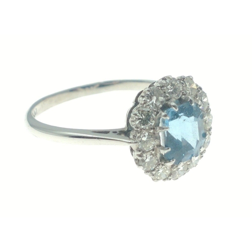 1 - A stunningly beautiful aquamarine and diamond ring set in platinum, marked 18ctPLAT by A.H & S, ... 