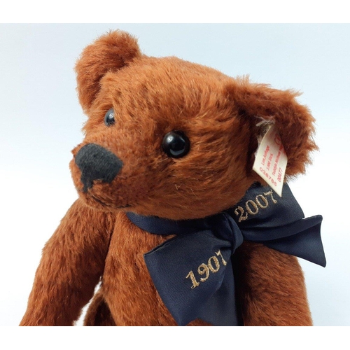 181 - A STEIFF Millian Hugs bear 1907-2007, reference 038785, with mohair fur, standing 28cm high, from a ... 