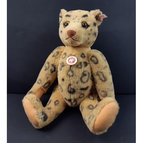 188 - A STEIFF Alpaca leopard growler bear, reference 420696, stands 40cm tall with alpaca fur from a limi... 