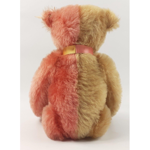 201 - A new STEIFF Year 2000 Brown/Pink bear, reference 420184, mohair fur, with a porcelain pendant on a ... 