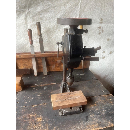 432 - RARE WORKSHOP FIND ! VINTAGE - OLD  ENGINEERS WORKBENCH with a large collection of fascinating vinta... 