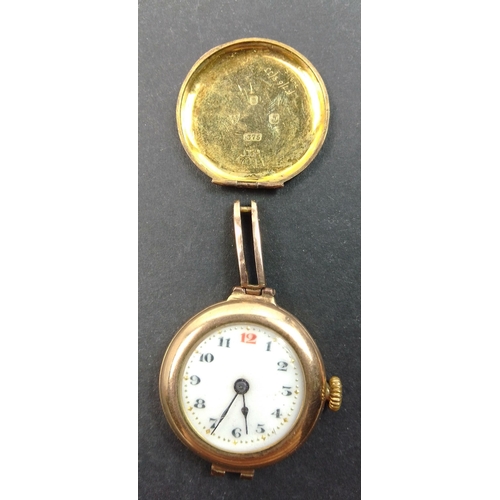 60 - A 375 fully stamped gold cased small wristwatch.  Not currently running. Total gross weight 15.5g#62... 