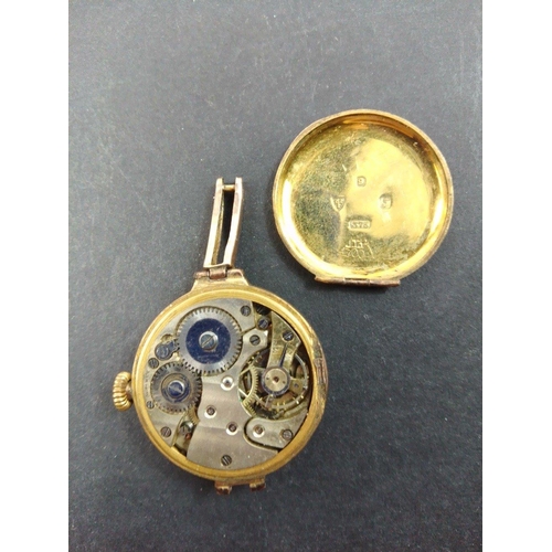 60 - A 375 fully stamped gold cased small wristwatch.  Not currently running. Total gross weight 15.5g#62... 