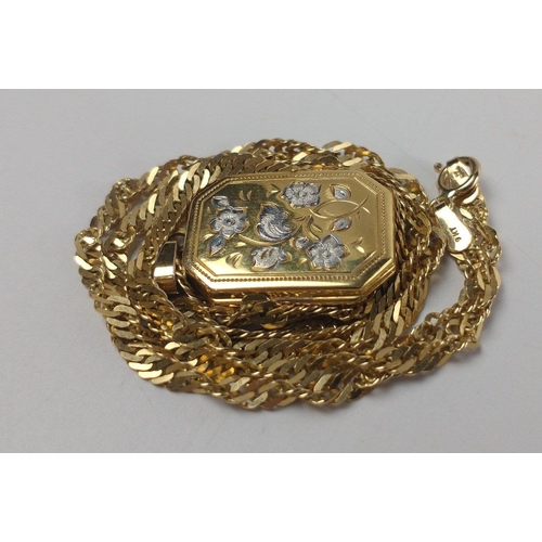 7 - A lovely 9kt stamped twisted chain with a fully hallmarked 375 pct locket.  6.52g gross weight.#8... 