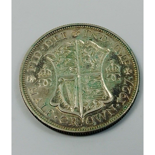 82G - A 1927 George V Half Crown in lovely condition. Obverse bright crisp and clean. Reverse does have so... 