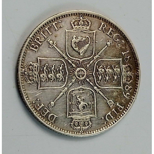 82P - An 1889 Victorian bun head Florin in good collectible grade.  Minor marks but displays very well ove... 