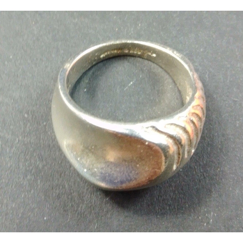 84 - A silver ring, stamped 925, size O, weight 9.00g approx#104