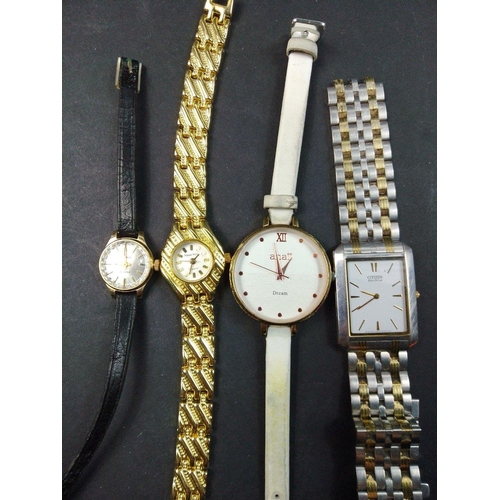 104 - Four watches to including by SEKONDA, PIERRE NICOL, ANAII and a CITIZEN Eco-Drive (strap broken)#21... 