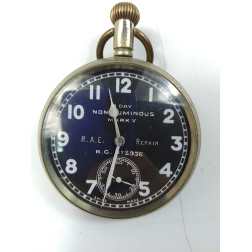 114 - Octava Watch Co. Military issue nickel cased lever pocket watch, 15 jewel 3 adjustments movement sig... 