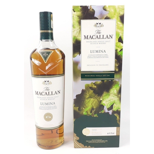 158 - Four bottles of MACALLAN Highland single malt whisky exclusive to travellers, each 700ml in presenta... 