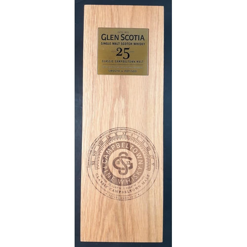 191 - GLEN SCOTIA 25 year old classic Campbelltown Malt  2018, 70cl,  in beautiful wooden presentation box... 