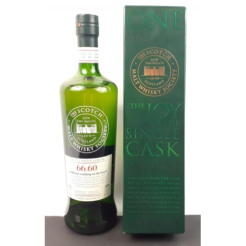 210 - THE SCOTCH MALT WHISKY SOCIETY single malt whisky cask No 66.60 bottle size 70cl - one of only 228 b... 