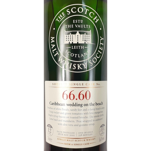 210 - THE SCOTCH MALT WHISKY SOCIETY single malt whisky cask No 66.60 bottle size 70cl - one of only 228 b... 